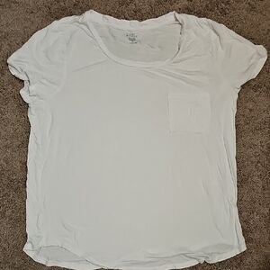 Market & Spruce White Short Sleeve Relaxed Tee With Pocket